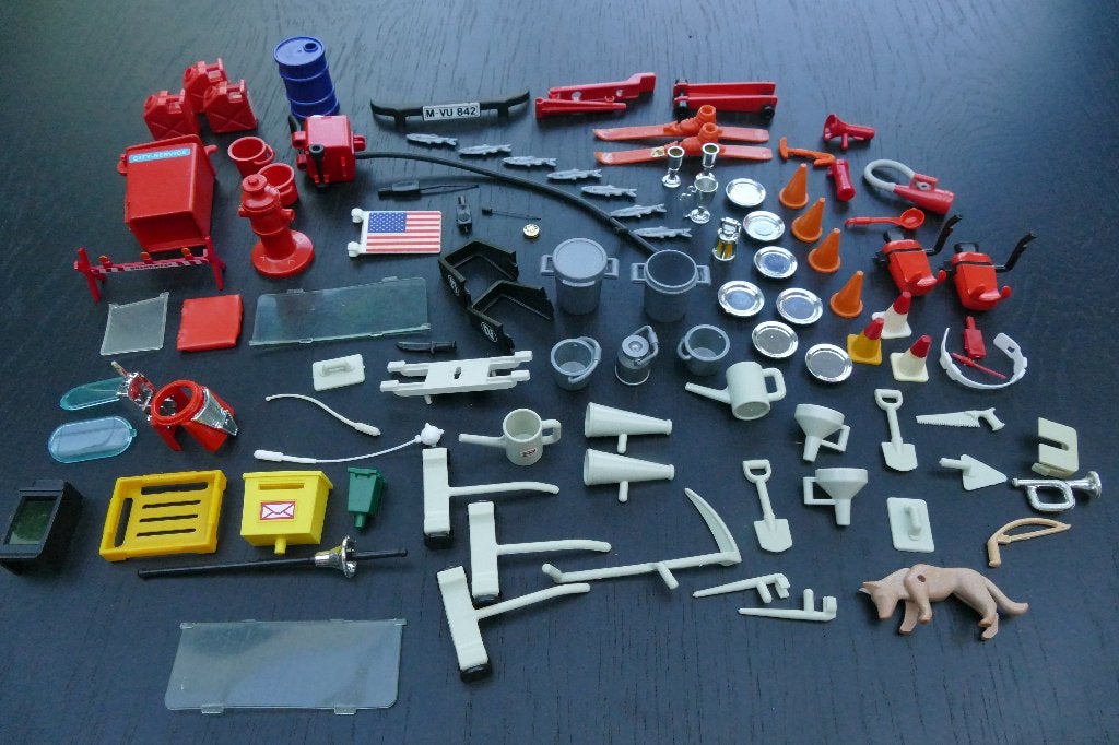 Los Playmobil - bijvoorbeeld hond, zilveren borden, ski's, Ophalen of Verzenden, Gebruikt