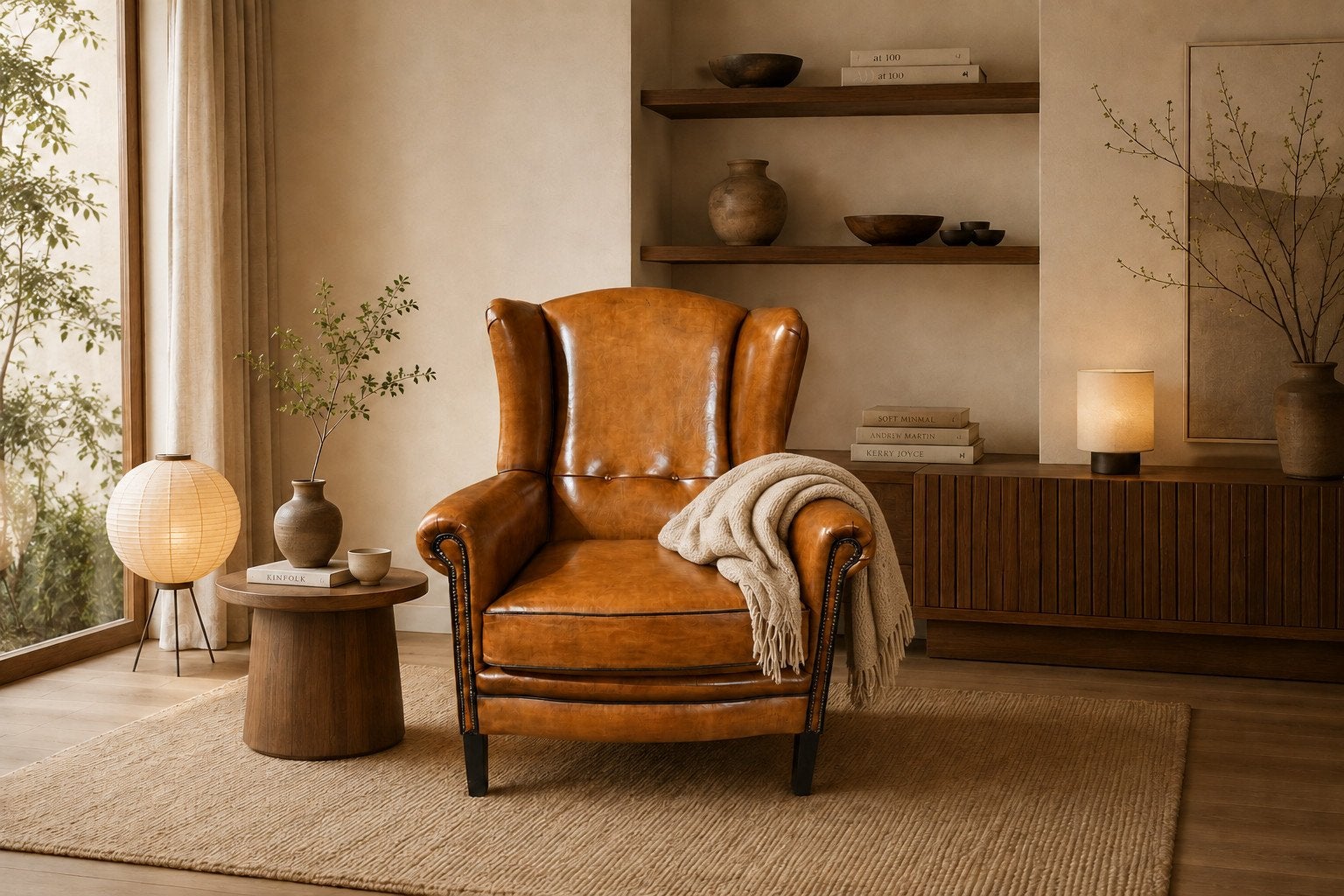 MAYFAIR SCHAPENLEREN XL OOR FAUTEUIL COGNAC BRUIN, Huis en Inrichting, Ophalen of Verzenden, Nieuw, 75 tot 100 cm