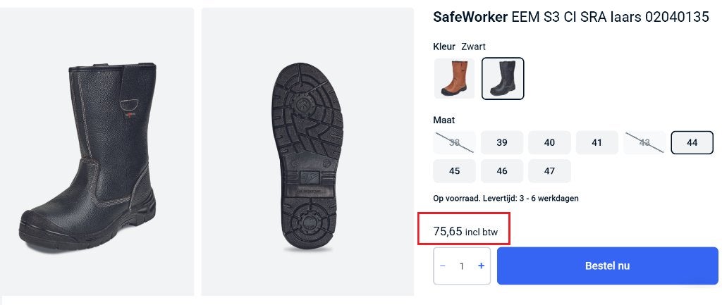 werklaars veiligheidsschoen SafeWorker maat 44  NIEUW!, Doe-het-zelf en Verbouw, Ophalen, Nieuw