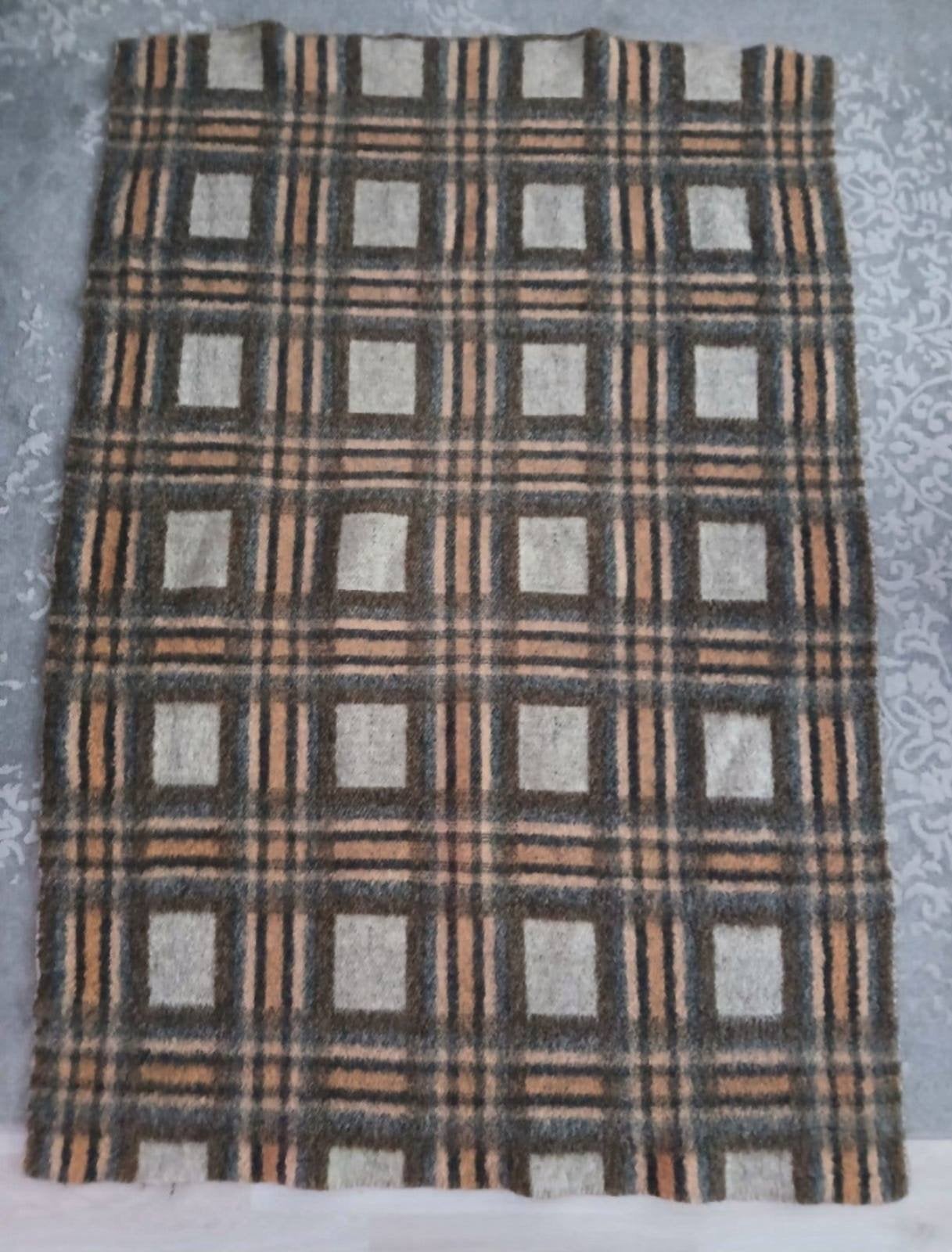 Vintage wollen deken  100%, Gebruikt, 100 tot 150 cm, Ophalen of Verzenden, Grijs