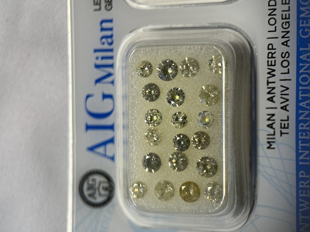 20 Natuurlijke Diamanten 2.27 Ct AIG Milan Certificaat(1358), Sieraden, Tassen en Uiterlijk, Ophalen of Verzenden, Nieuw