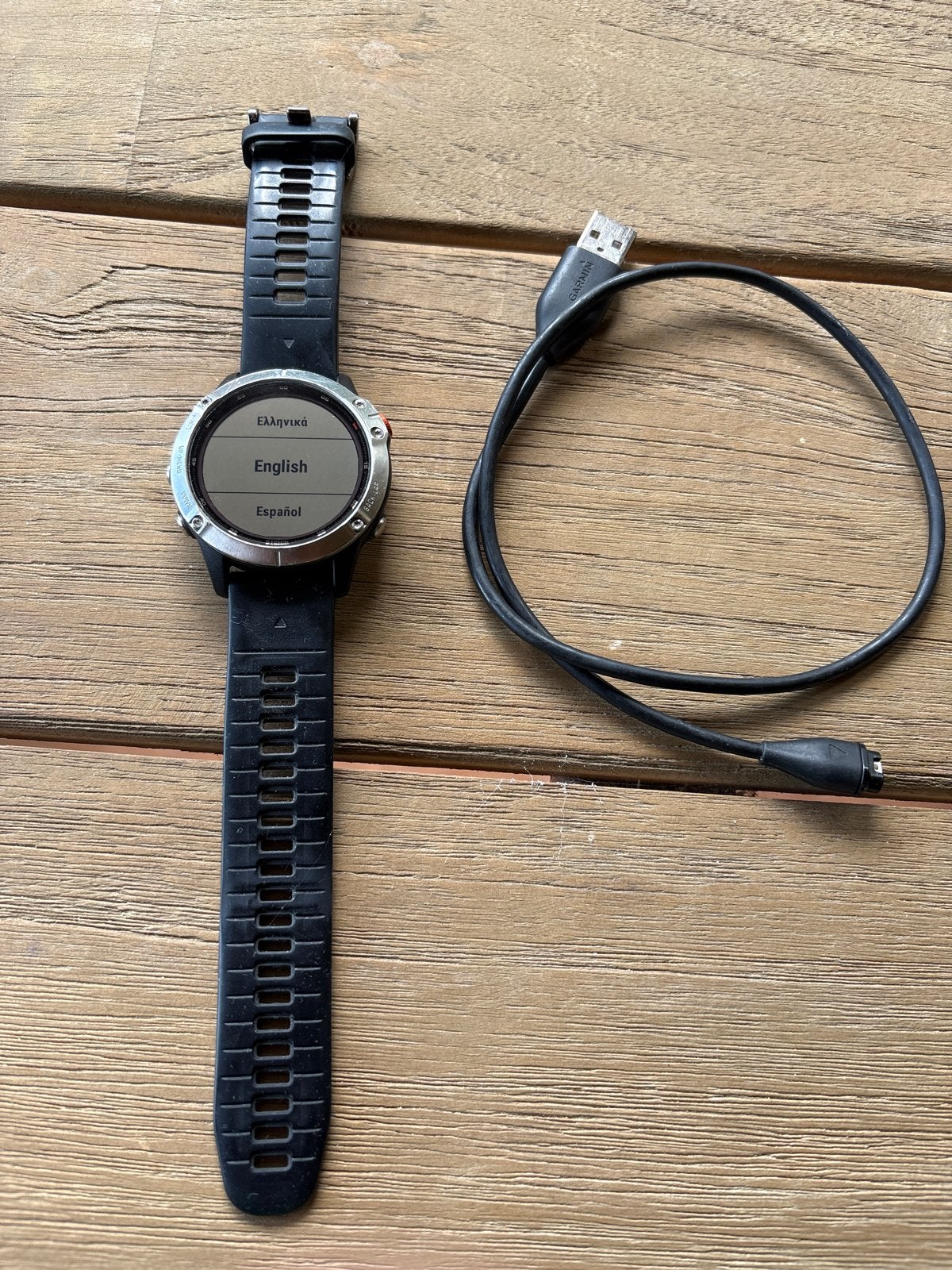 Garmin Fenix 6 Pro Solar - Zwart - gebruikt, Sieraden, Tassen en Uiterlijk, Sporthorloges, Ophalen, Zwart, Waterdicht, Android