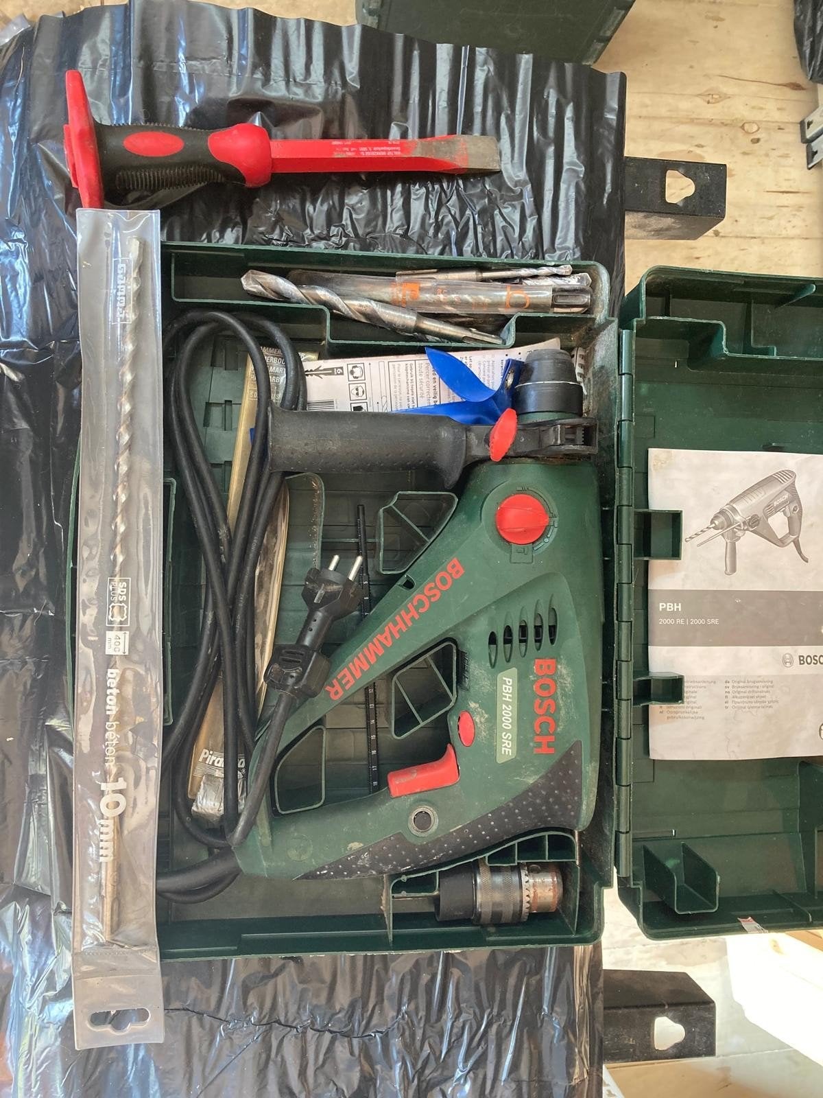 Bosch Klopboormachine PBH 2000 SRE – Compleet met koffer en, Ophalen of Verzenden, Gebruikt, Boormachine