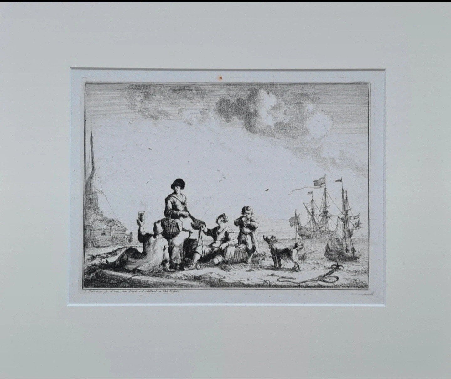 Ludolf Bakhuijzen, antieke gravure 1670 wrst Friesland, Ophalen of Verzenden
