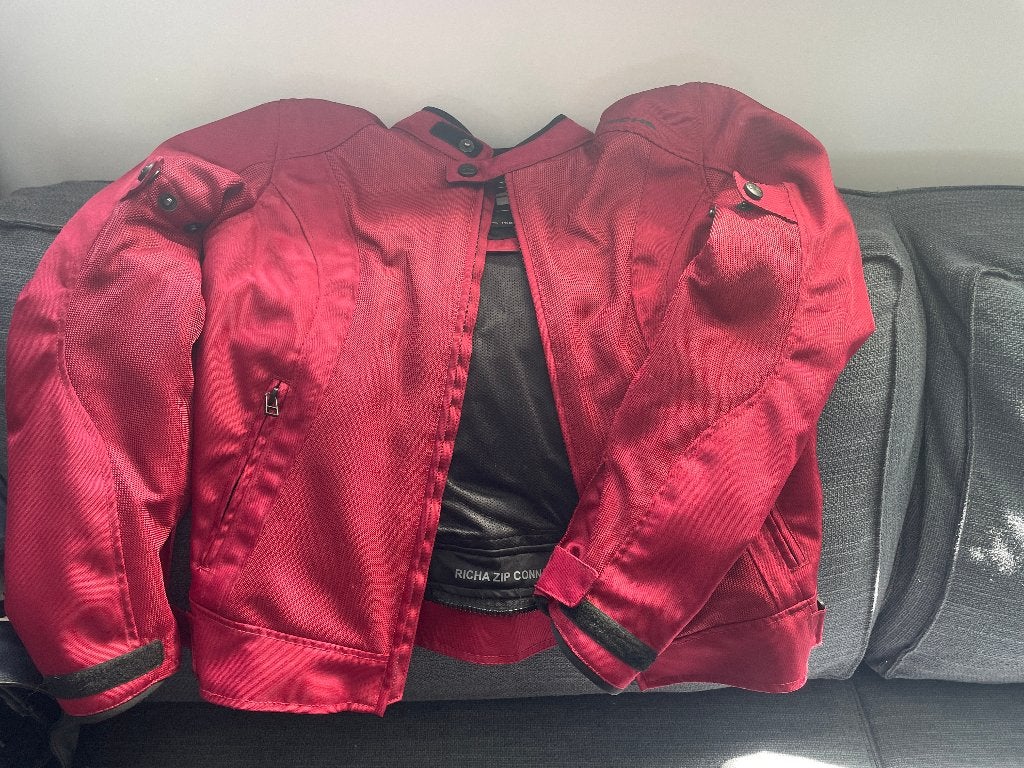 Wijnrode Richa motor jas dames, zomer, maat L, Jas | textiel, Ophalen of Verzenden, Richa, Dames