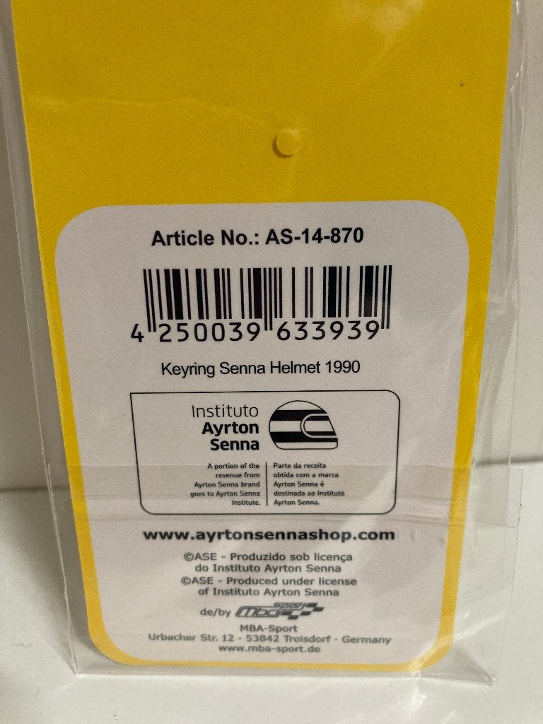 ✅ Ayrton Senna Sleutelhanger helmet Formule 1 1990 helm, Ophalen of Verzenden, Nieuw, Formule 1