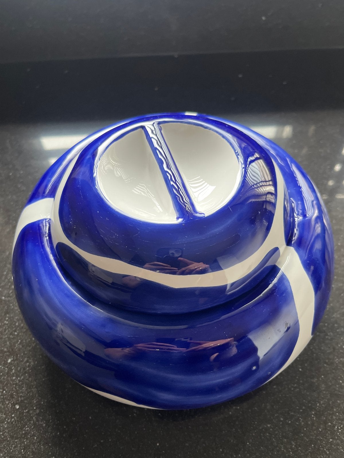 Vintage Fiumara D'Arte Keramische Pot met Deksel - Blauw/Wit, Antiek en Kunst, Ophalen of Verzenden