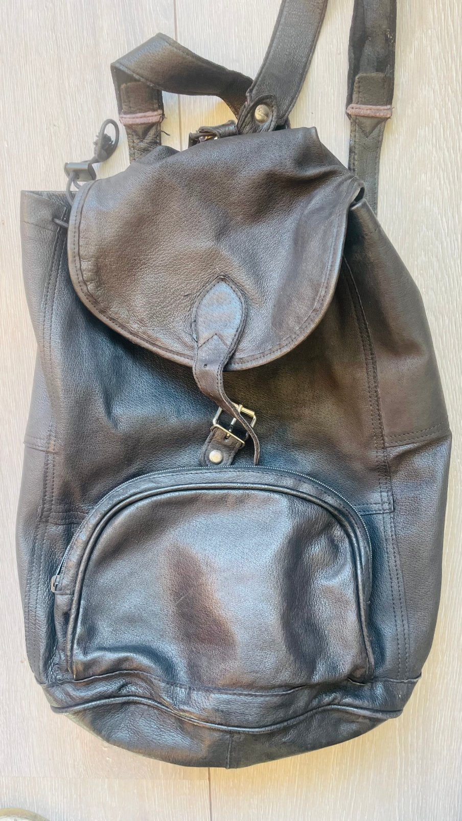 Te koop: nieuwe leren rugzak, zwart,, Ophalen of Verzenden, Nieuw, Overige merken, 30 tot 45 cm