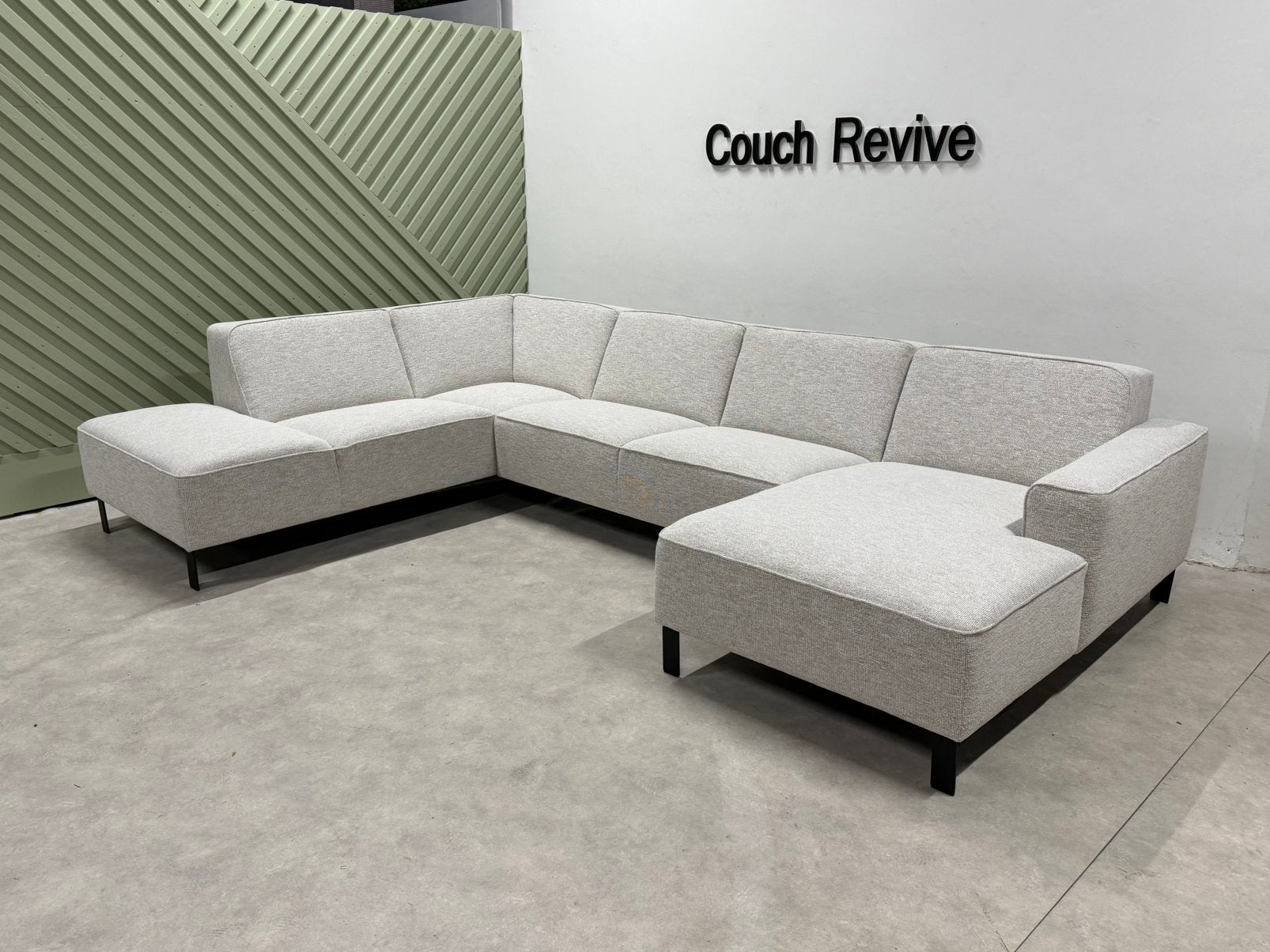 NIEUWE.Wit U-bank Milo 345x225 cm | GRATIS LEVERING, Info@couchrevive.nl, -, Couch Revive, Ophalen of Verzenden