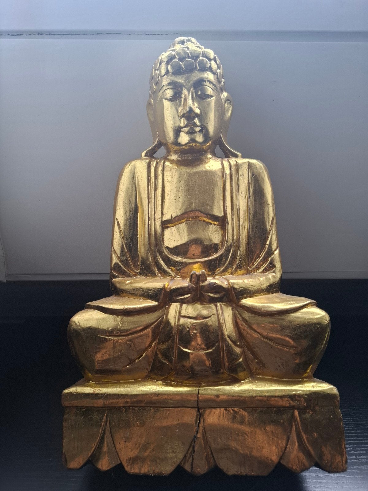 Gouden Boeddha beeld - Mediterende Boeddha, Ophalen of Verzenden, Gebruikt