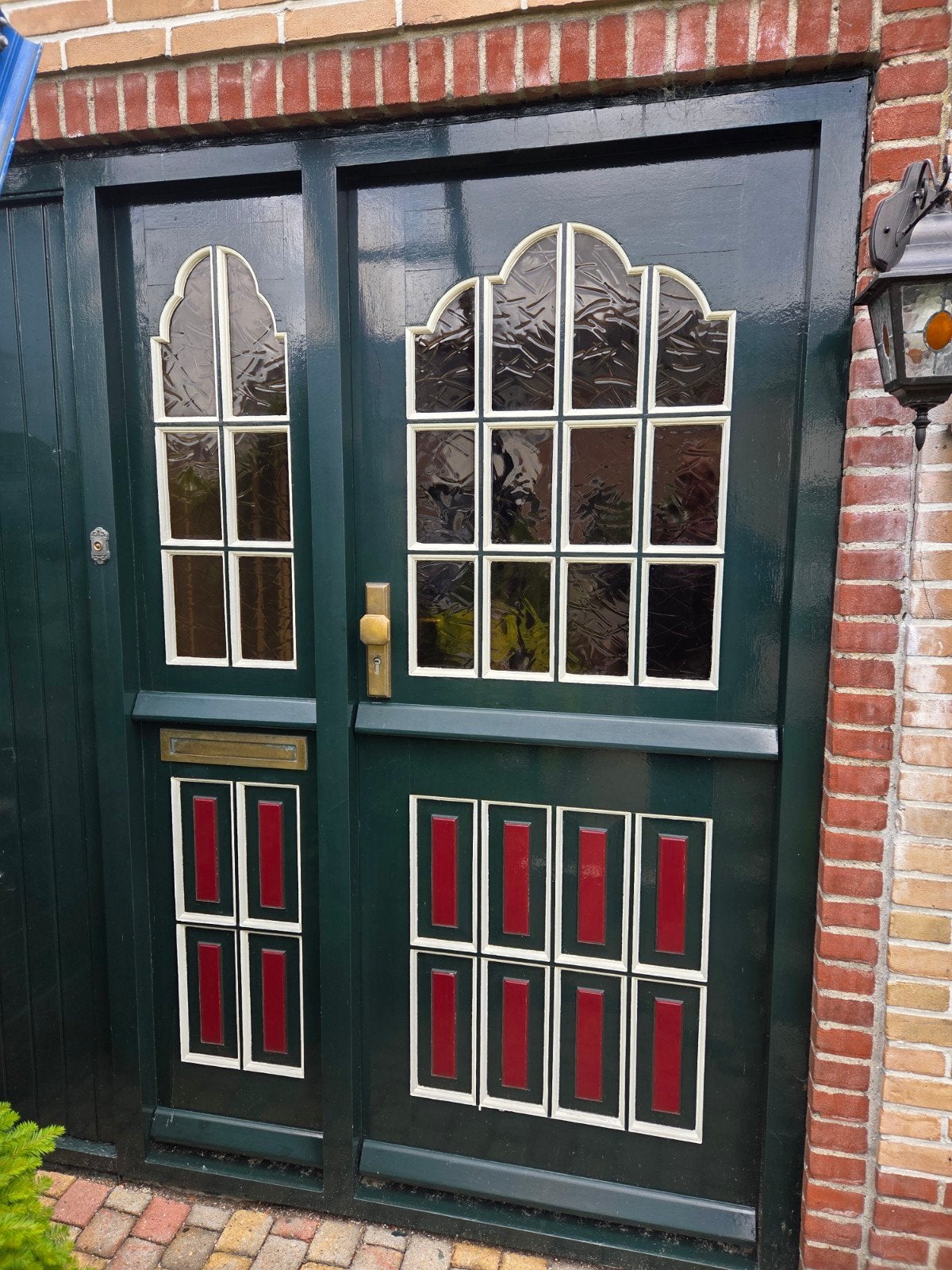 Prachtige houten klassieke buitendeur, eventueel 2 delig., Ophalen, Gebruikt, 80 tot 100 cm, Buitendeur