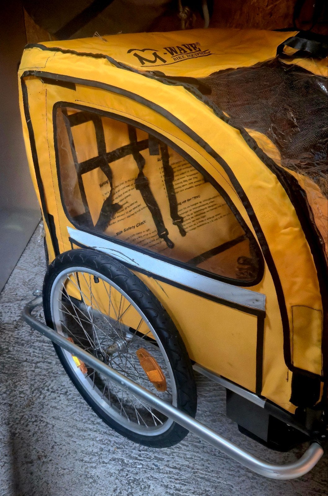 M-Wave kinderfietskar / fietstrailer. Geel., Ophalen of Verzenden, Kinderkar