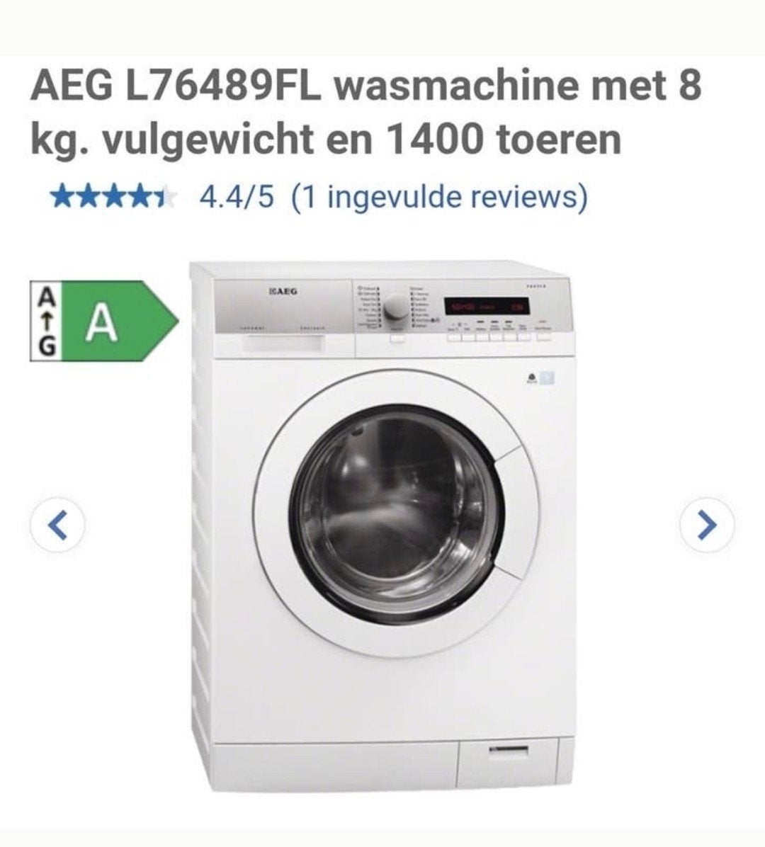 Wasmachine AEG L76489FL  8kg, 6 tot 8 kg, Ophalen