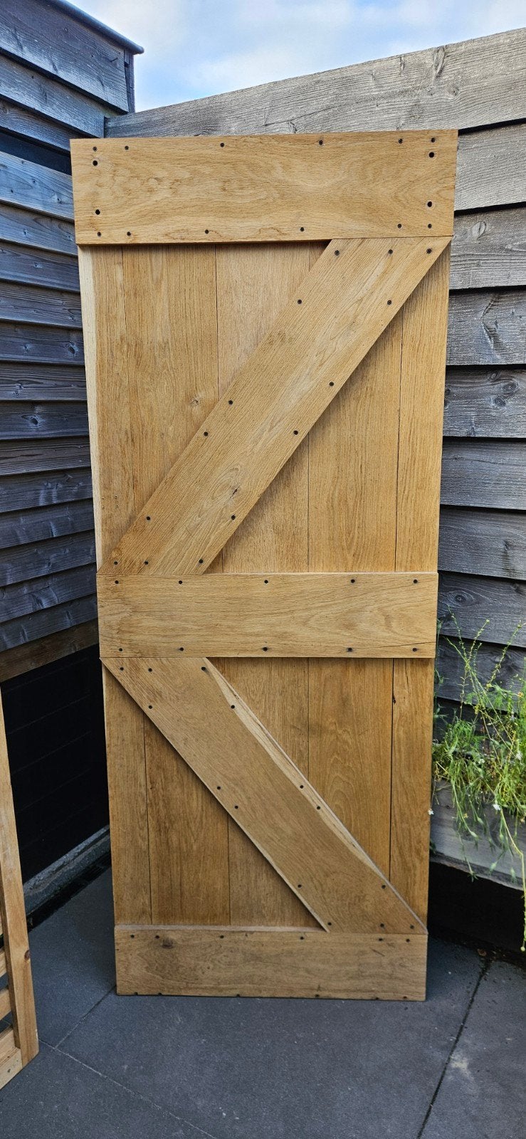 Massief eiken schuifdeur / deur / eiken deur, Doe-het-zelf en Verbouw, Deuren en Horren, Ophalen, Gebruikt, Minder dan 80 cm, Binnendeur