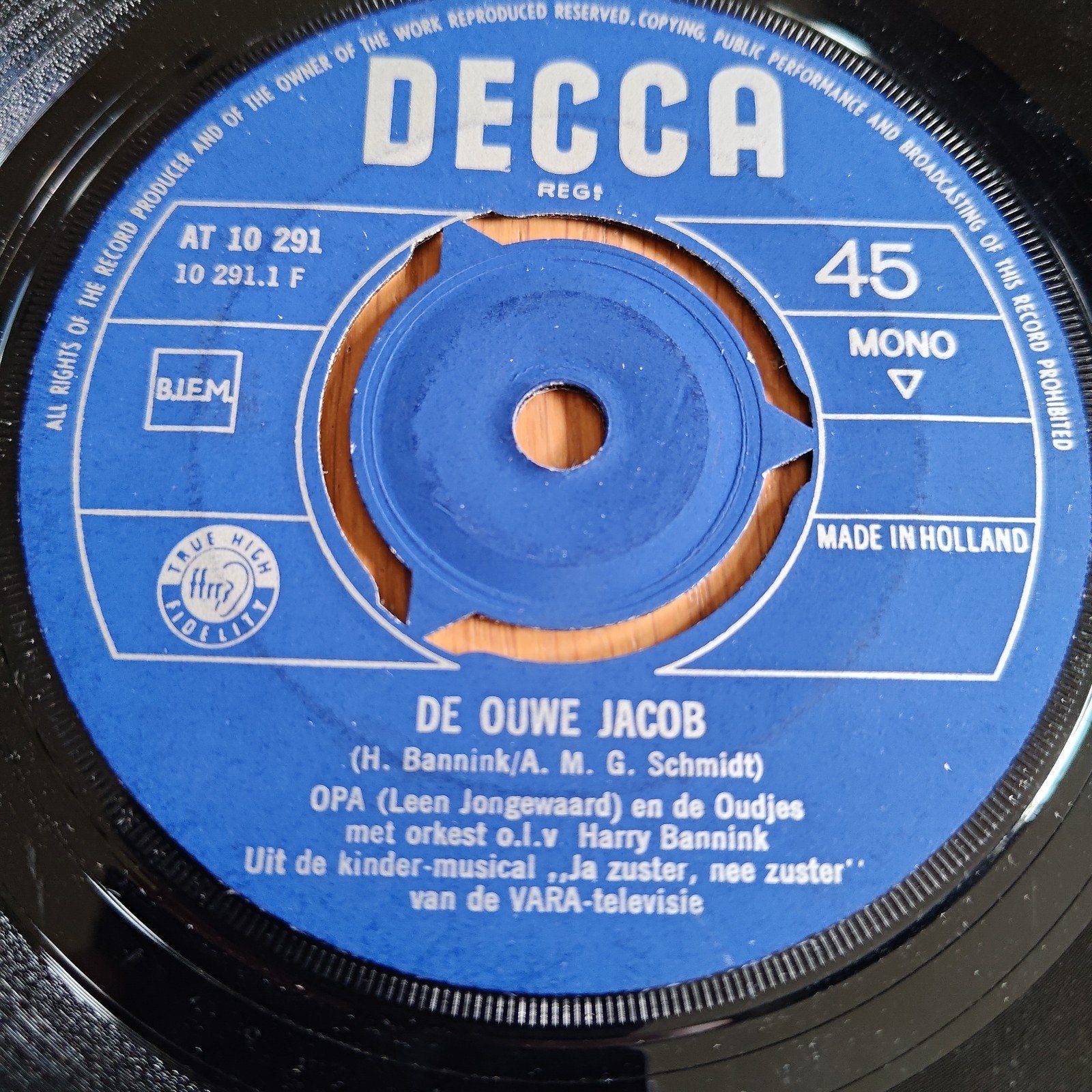De Ouwe Jacob / Opa Ja zuster, nee zuster (VARA-televisie), Cd's en Dvd's, Gebruikt, Ophalen of Verzenden, EP, Kinderen en Jeugd