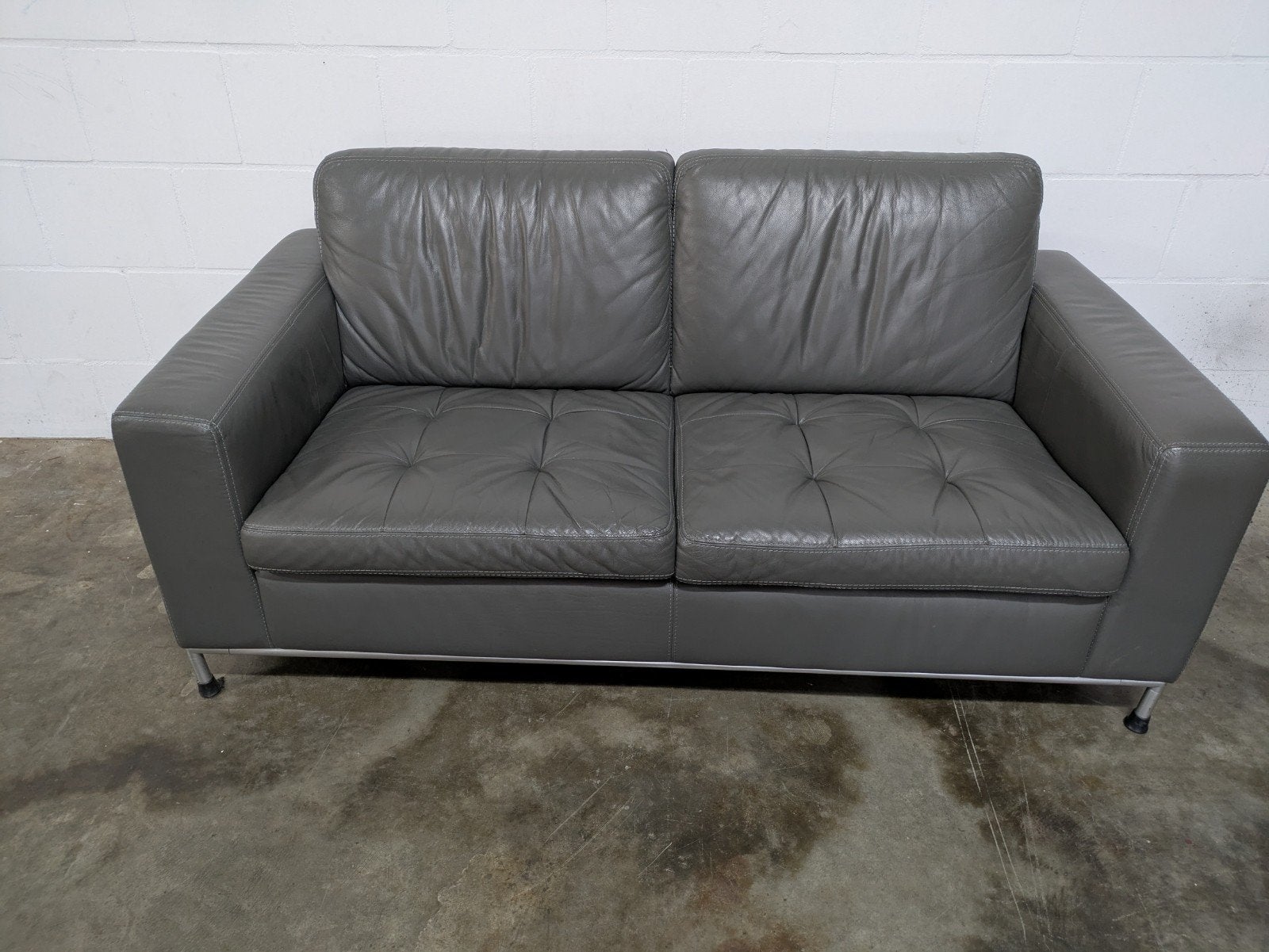 Mooie leren bankjes, fauteuils, Huis en Inrichting, Ophalen, Gebruikt, 150 tot 200 cm, Tweepersoons