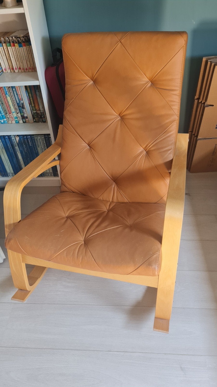 Ikea schommelstoel, Huis en Inrichting, Fauteuils, Ophalen, Gebruikt, 75 tot 100 cm, Leer