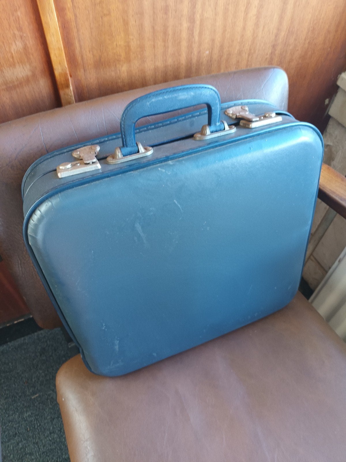 Vintage blauw stewardessenkoffertje, Ophalen of Verzenden, Gebruikt