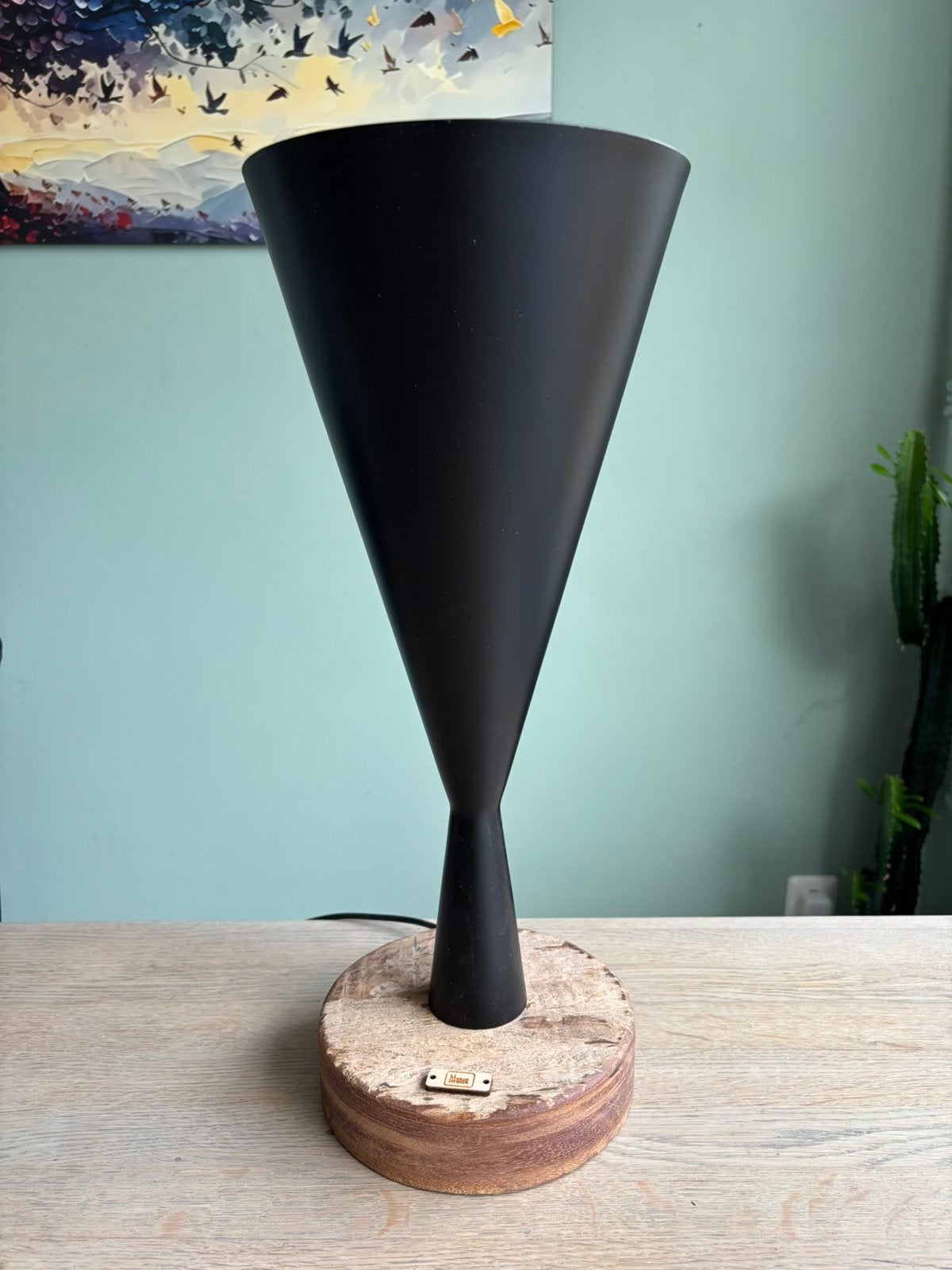 Tafellamp exclusief model met zware voet, Ophalen, Nieuw, Hout