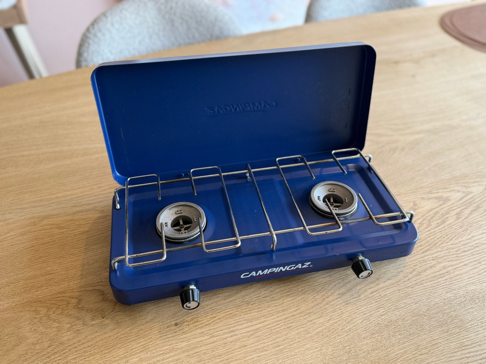 Campingaz 2-pits gasfornuis - Ideaal voor kamperen, Caravans en Kamperen, Kampeeraccessoires, Ophalen, Zo goed als nieuw
