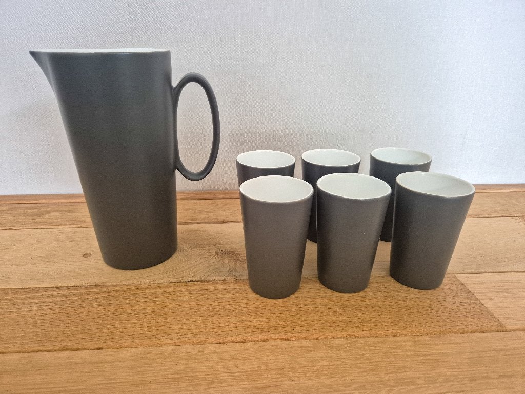 WB Melkkan en 6 bekers, Antiek en Kunst, Ophalen of Verzenden