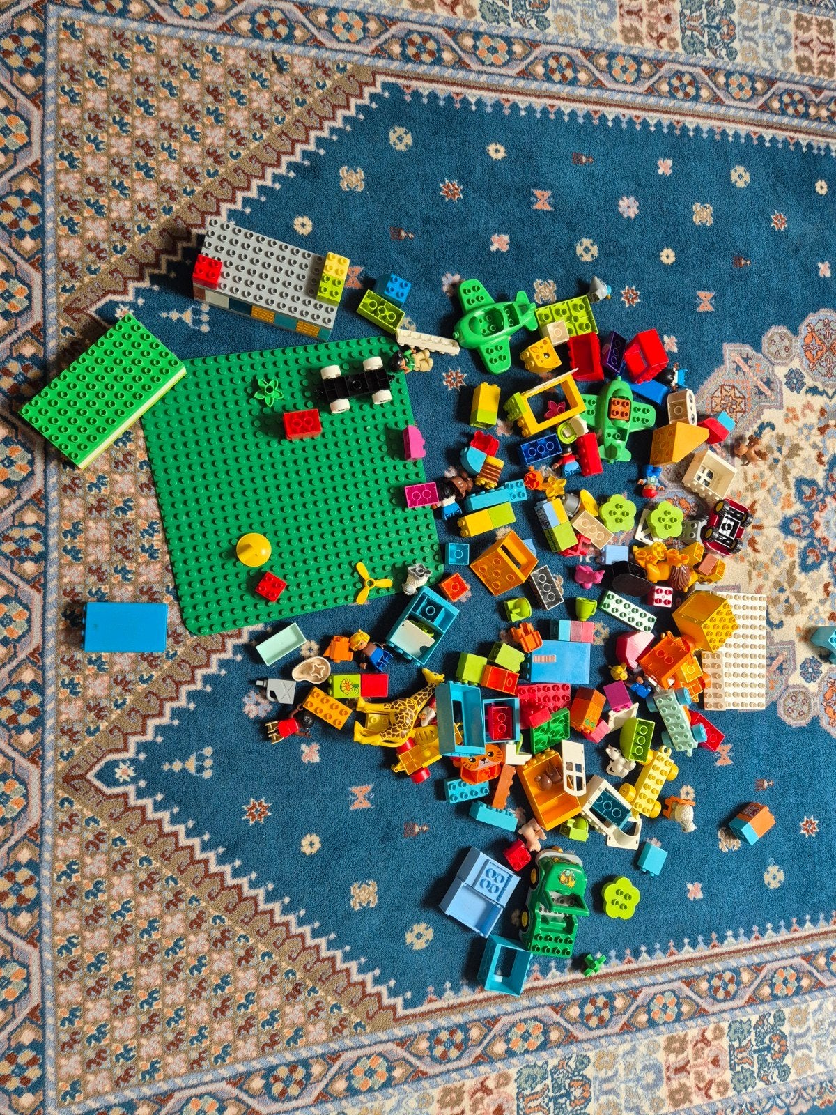 Grote partij LEGO Duplo met grondplaten en diverse blokken, Gebruikt, Inclusief extra onderdelen, Ophalen of Verzenden, Duplo