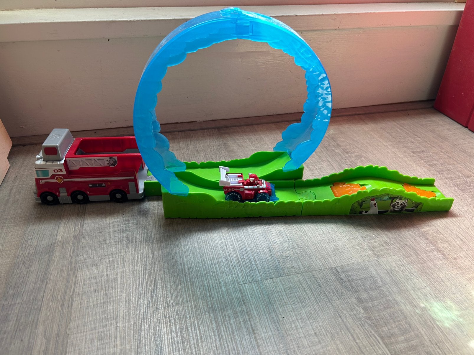 Marshall (Paw patrol) racebaan, Ophalen of Verzenden, Zo goed als nieuw, Handmatig, Overige merken