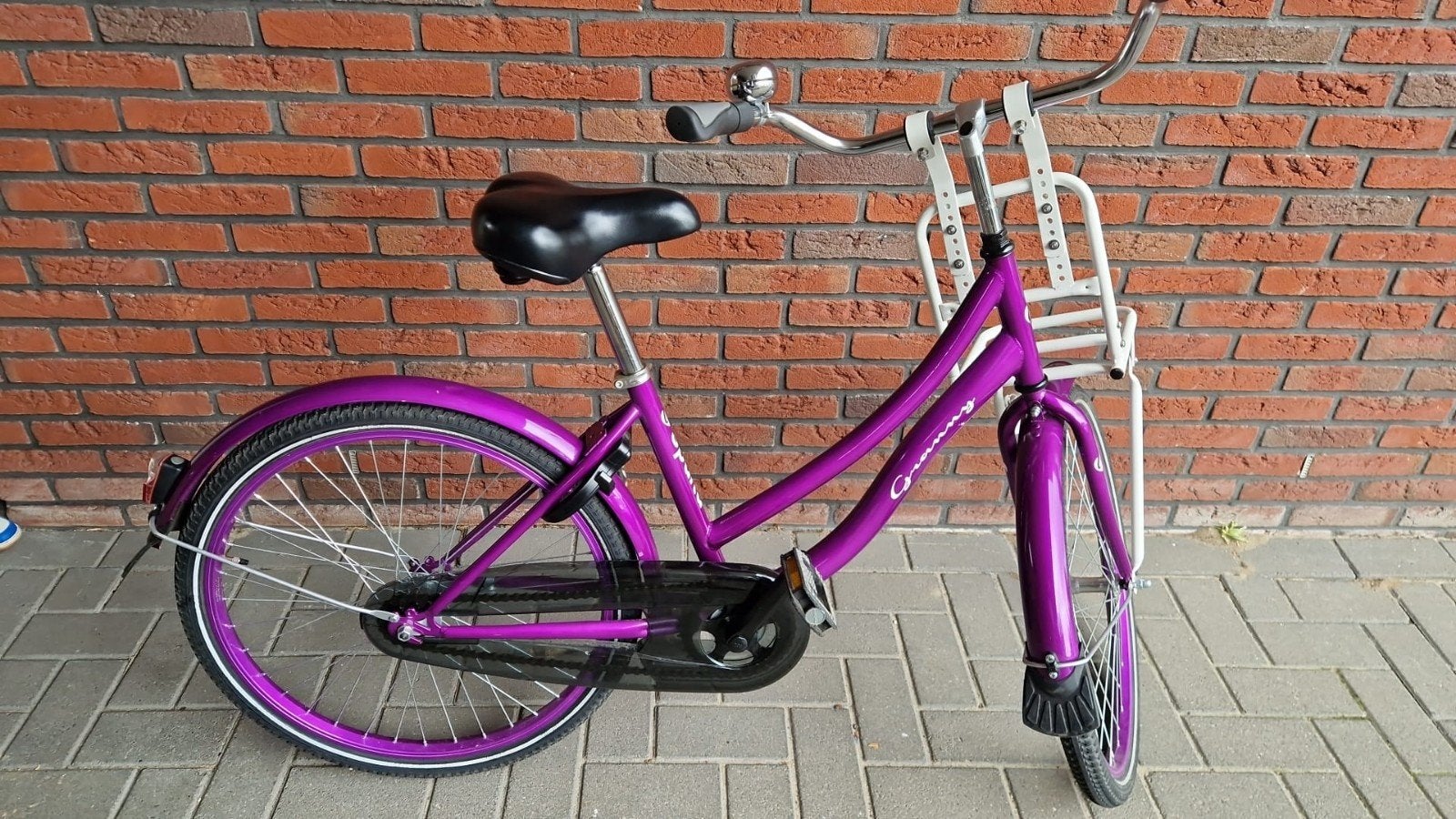 Paarse sparta granny fiets 24" met voordrager, Terugtraprem, Minder dan 47 cm, Ophalen, Overige merken