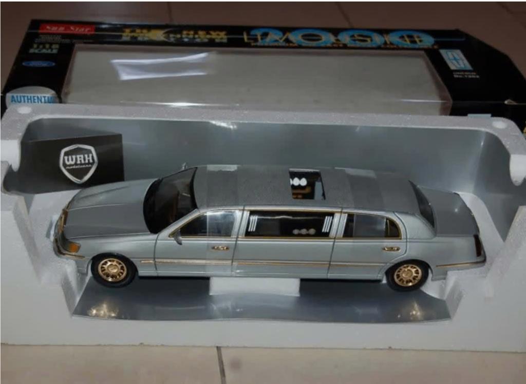 1:18 LINCOLN LIMOUSINE 2000 silver Sun star NEW in doos WRH, Verzenden, Zo goed als nieuw, Auto, Sun Star