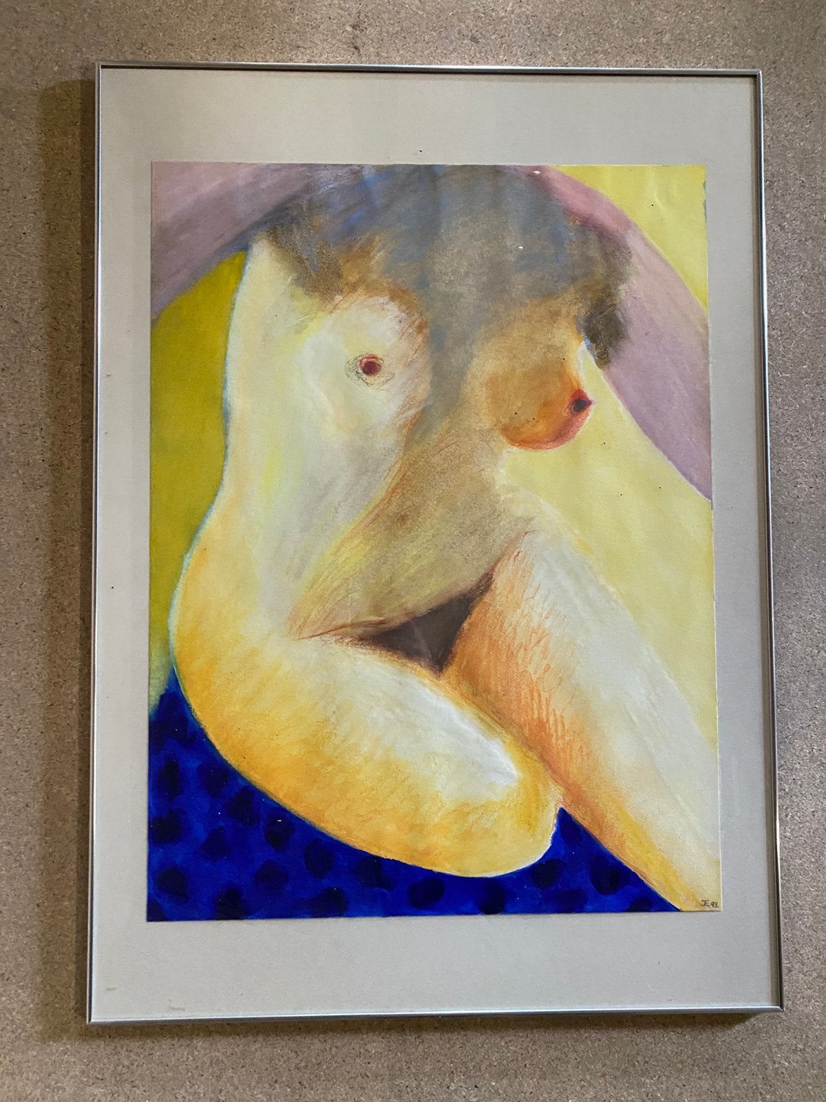 Schilderij "Torso" van Jorgen Eggers, 1993, Ophalen of Verzenden, Vintage, Ingelijst, Portret of Personen