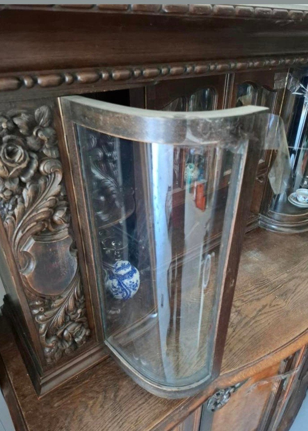 tweedelige dressoir vitrine kast, Ophalen, Gebruikt