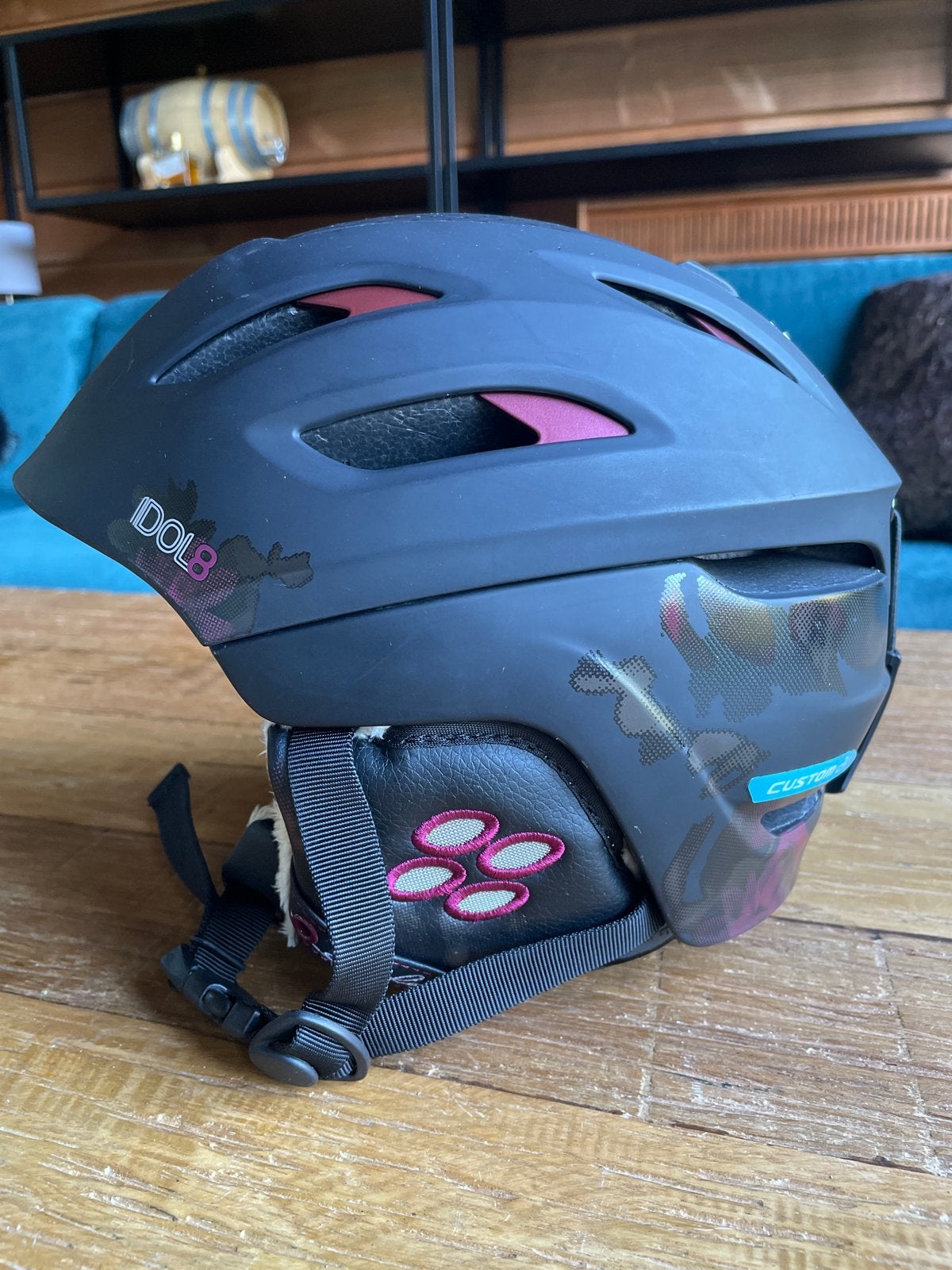Salomon Idol 3 Skihelm - Zwart/Roze - Custom Air, Ophalen, Overige typen, Salomon, Zo goed als nieuw