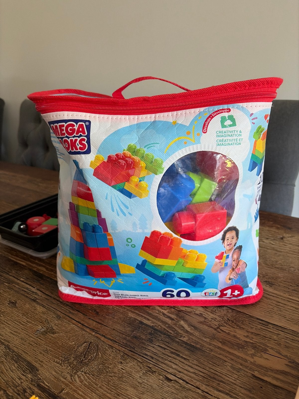 Fisher-Price Mega Bloks Grote Bouwtas - 60 Stuks, Ophalen of Verzenden, Zo goed als nieuw, Speelset