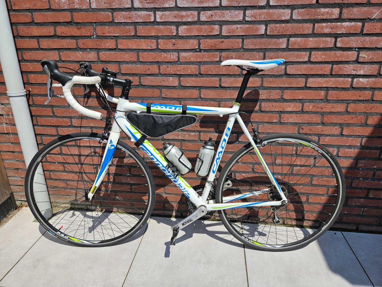 Cannondale CAAD8 racefiets - Wit/Blauw/Groen, Gebruikt, Aluminium, Meer dan 20 versnellingen, 53 tot 57 cm