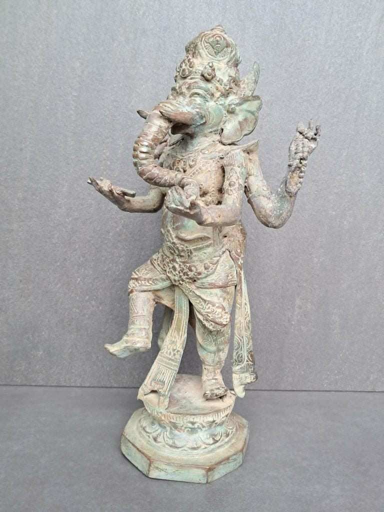 Bronzen beeld van Ganesh/Garuda in pure Indonesische stijl, Handgemaakt, Ophalen of Verzenden, Brons, 20 - 50 cm