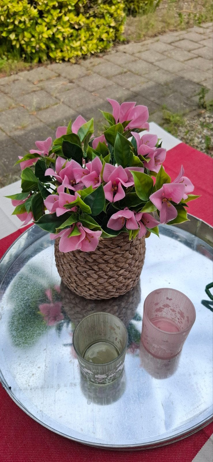 Bougainvillea kunst roze UV bestendig, Roze, 30 cm, Nieuw, Buiten