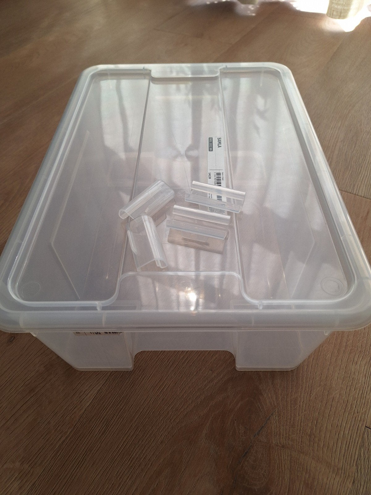 2x IKEA SAMLA Opbergdoos met deksel - Transparant, Ophalen, 40 tot 60 cm, 50 tot 75 cm, 35 tot 50 cm
