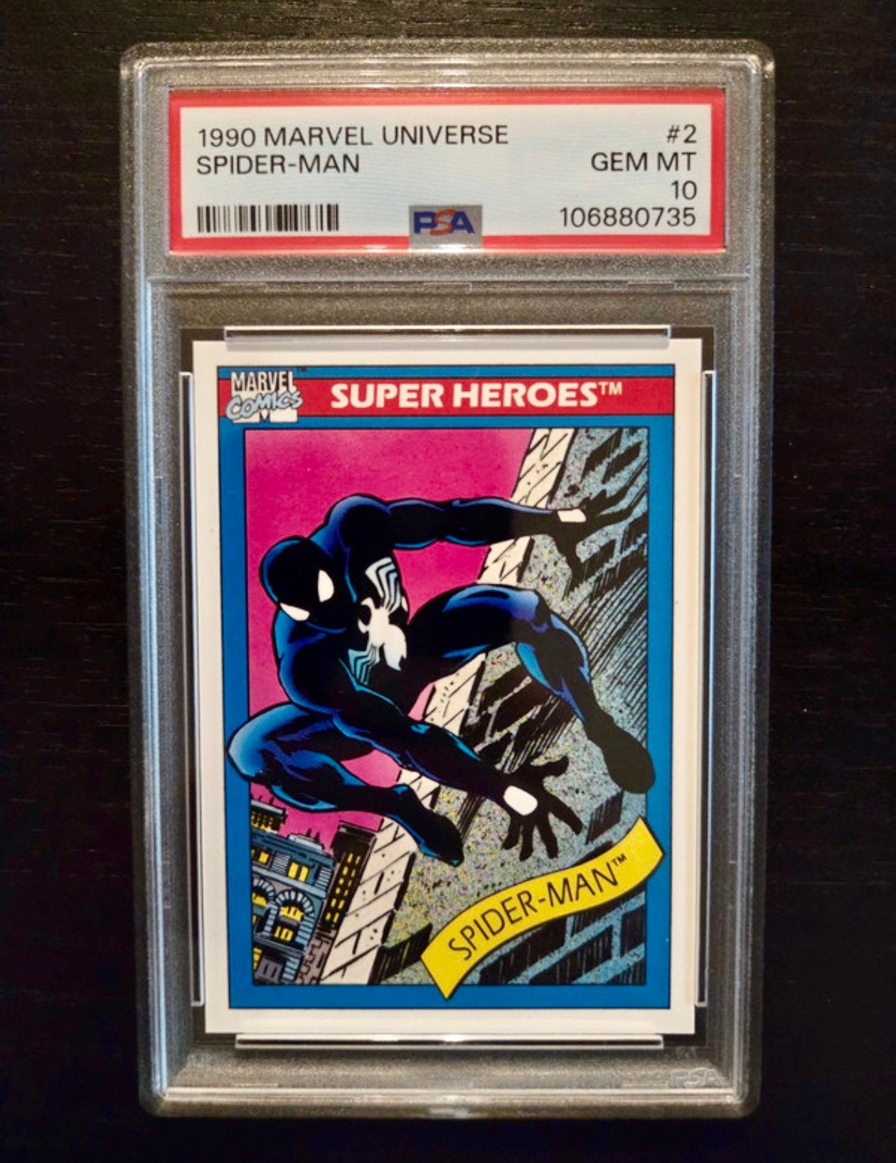 Symbiote Spiderman Marvel Universe PSA 10 - 1990 - SERIES 1, Ophalen of Verzenden, Zo goed als nieuw