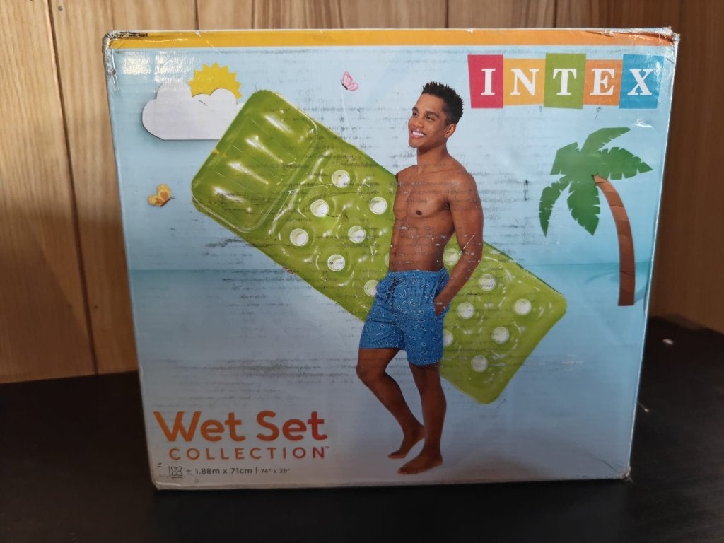 Intex 58890 Luchtbed Groen 188x71 cm met Bekerhouders NIEUW, Ophalen of Verzenden, Nieuw, 1-persoons