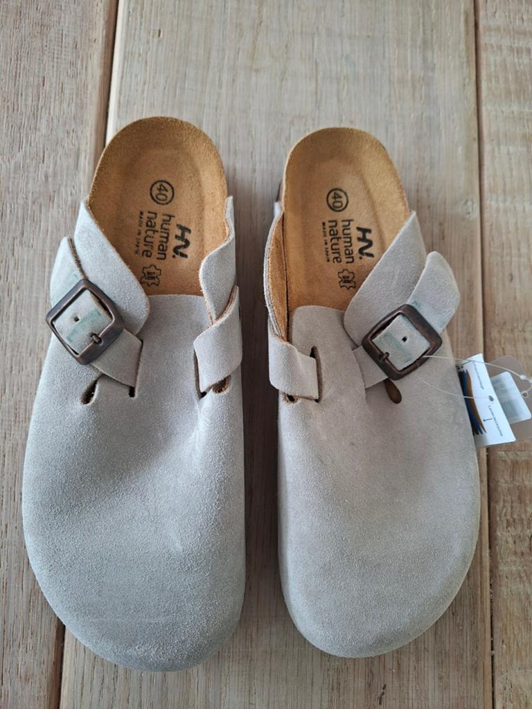Human Nature Birkenstocks Maat 40 Zandkleur ANWB, Beige, Zo goed als nieuw, Human Nature, Sandalen of Muiltjes