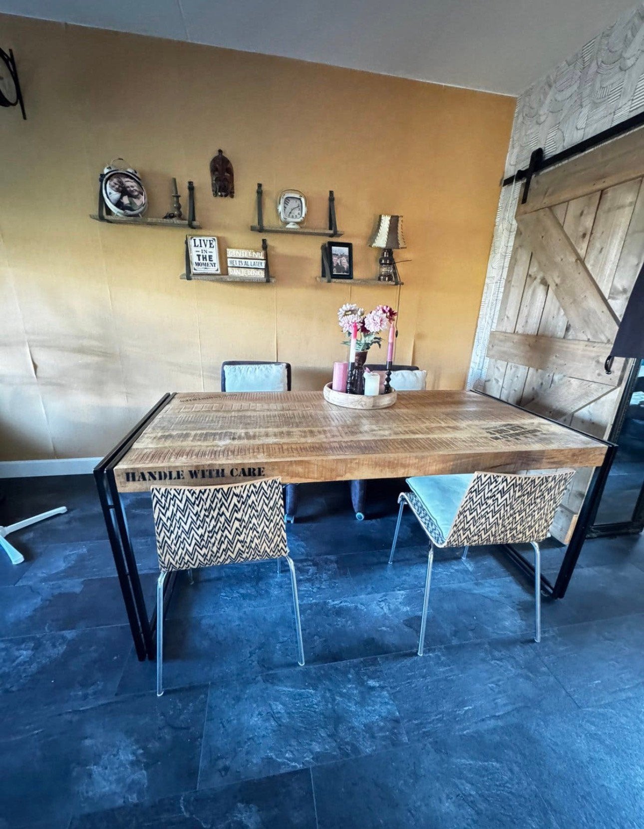 Mango eetkamer tafel, Ophalen of Verzenden, Zo goed als nieuw, 4 tot 6 stoelen
