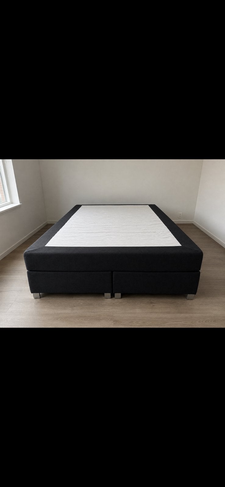 Boxspring, Ophalen, Zwart, Tweepersoons, Zo goed als nieuw
