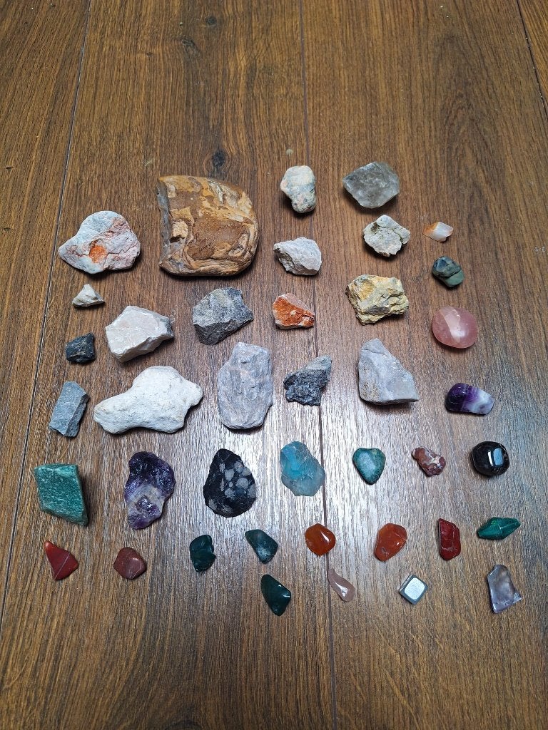 Mooie Set Edelstenen & Mineralen - Ruw en Gepolijst, Verzenden, Mineraal