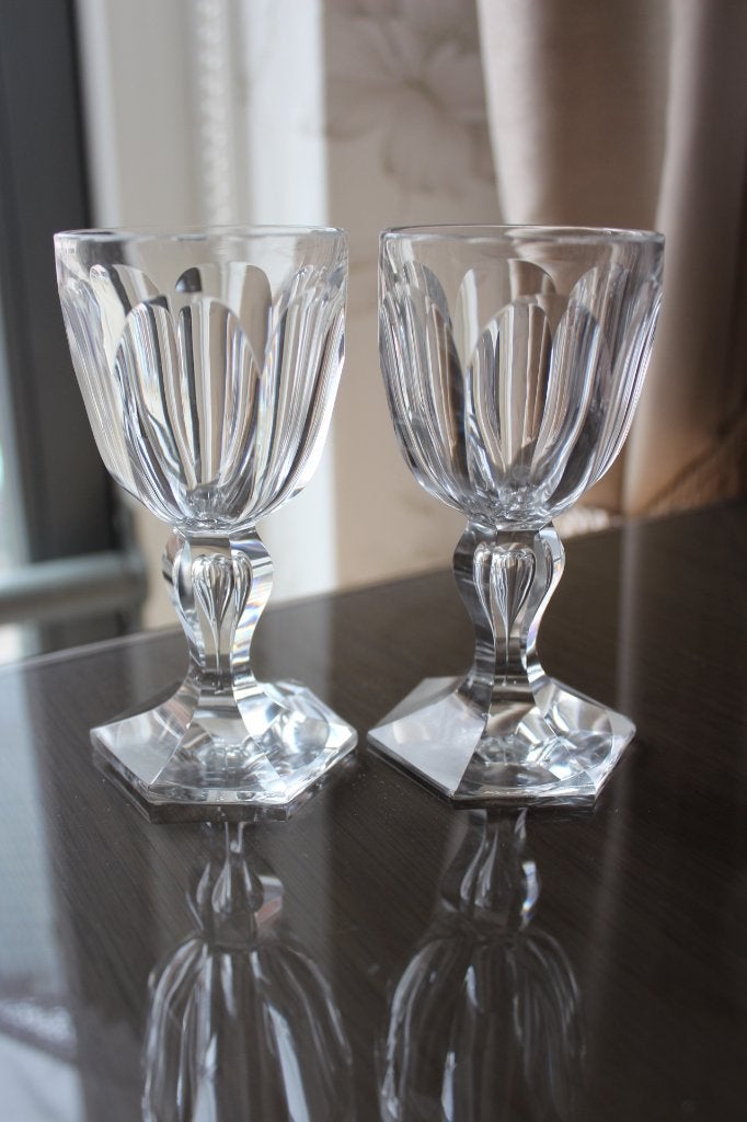 Antieke Val St Lambert Cambridge sherry glazen c 1880, Antiek en Kunst, Antiek | Glas en Kristal, Ophalen of Verzenden