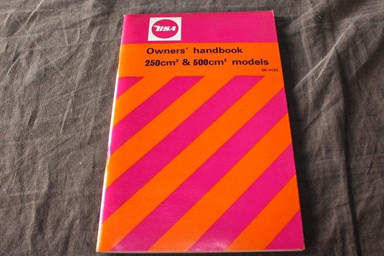 BSA 250cc & 500 cc 1972 models owner's handbook B50 B25, Ophalen of Verzenden, Overige merken