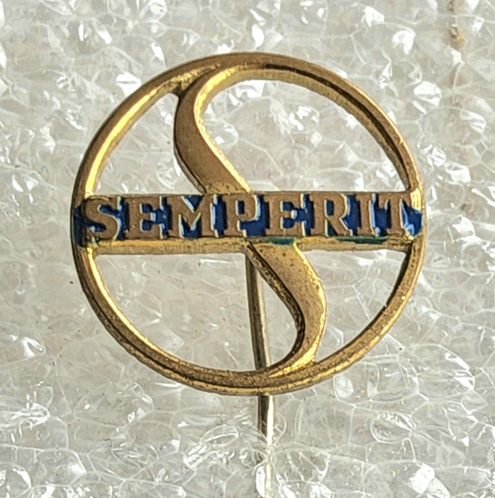 Vintage Emaille Speldje Semperit Autobanden, Ophalen of Verzenden, Gebruikt, Overige onderwerpen, Speldje of Pin