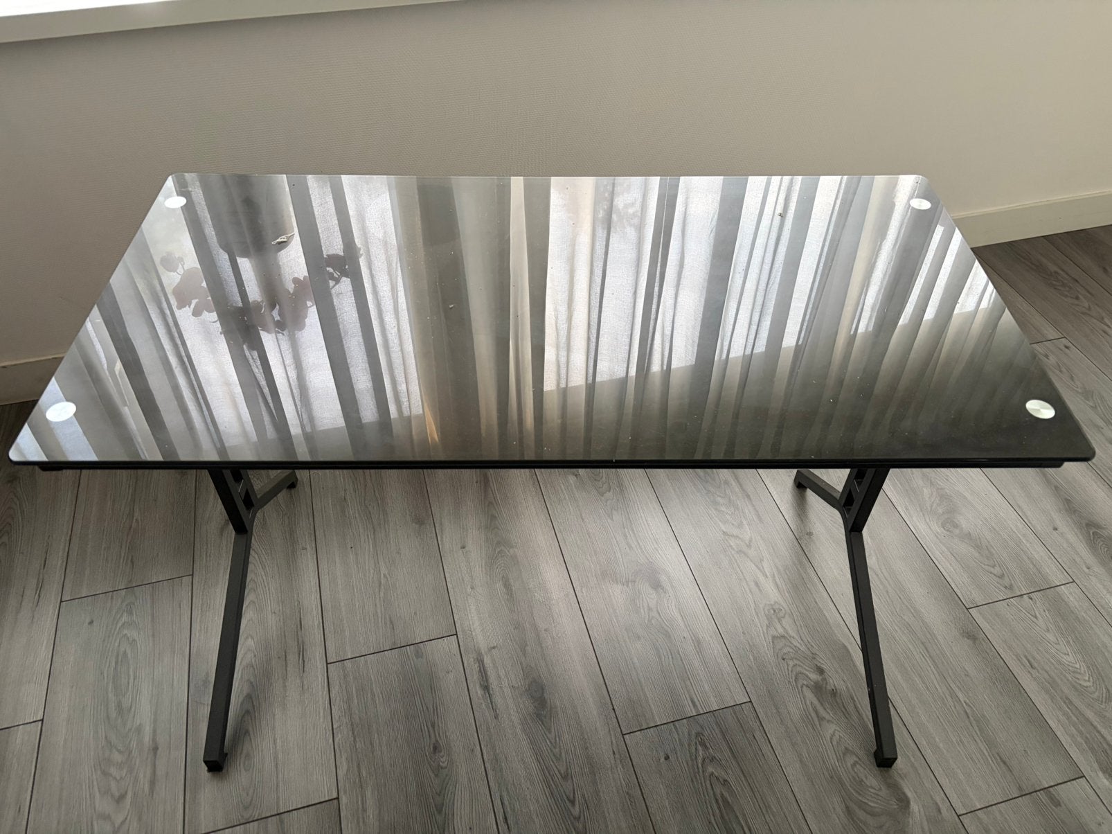 Glazen bureau, Huis en Inrichting, Gebruikt, 120 cm, Ophalen of Verzenden, 60 cm