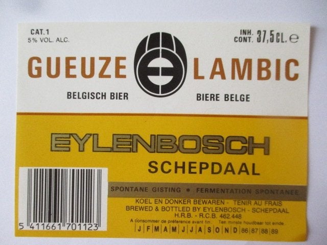 bieretiket Belgie 3-8 (2U) eylenbosch, Verzamelen, Ophalen of Verzenden, Nieuw, Overige typen, Overige merken