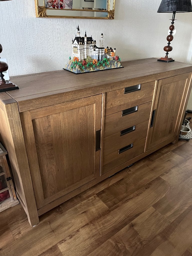 Dressoir eiken, Ophalen, Met deur(en), 150 tot 200 cm, Eikenhout