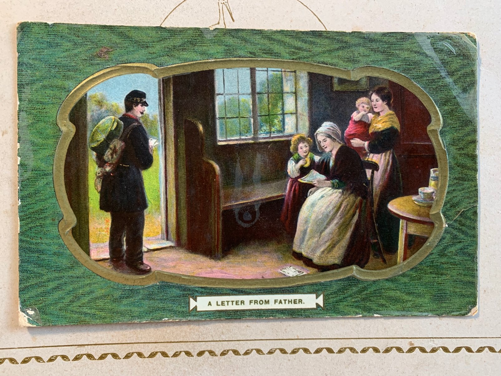 1909 A letter fron father - postbode (CB), Verzamelen, Ophalen of Verzenden, Voor 1920, Gelopen, Ambachten of Beroep